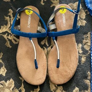 Aerosoles suede blue sandals